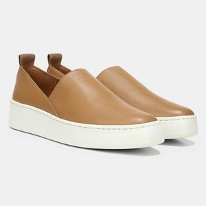 Vince Designer Leather Platform Sneakers Womens 7